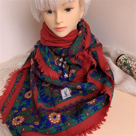 Sciarpa Shawl di Lana e seta CHRISTIAN DIOR foulard vintage 